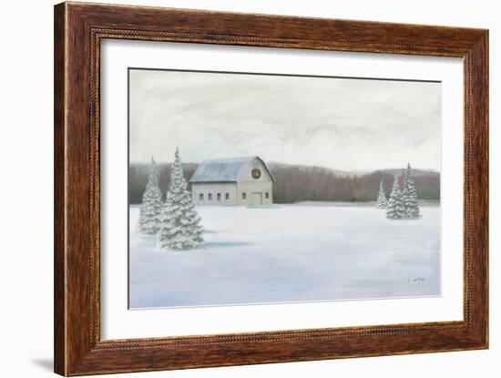 Holiday Winter Barn-James Wiens-Framed Art Print