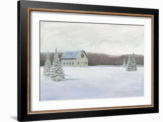 Holiday Winter Barn-James Wiens-Framed Art Print