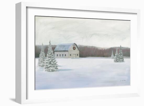 Holiday Winter Barn-James Wiens-Framed Art Print