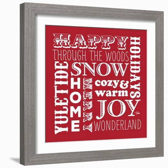 Holiday Words Red-Teresa Woo-Framed Art Print