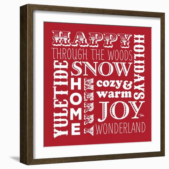 Holiday Words Red-Teresa Woo-Framed Art Print