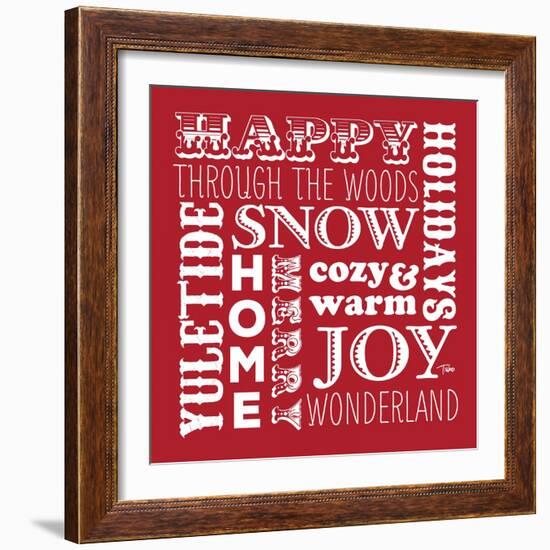 Holiday Words Red-Teresa Woo-Framed Art Print