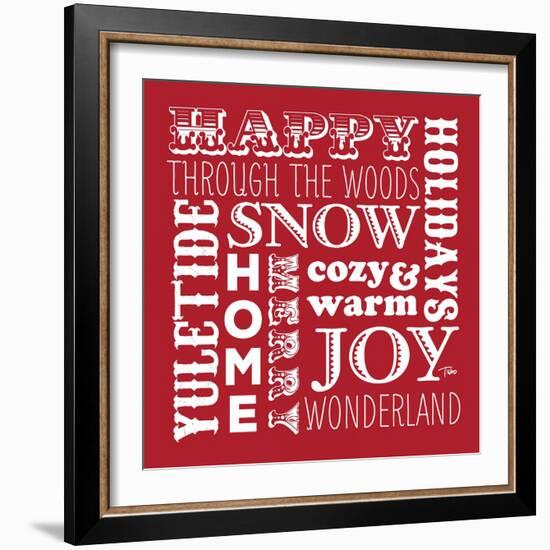 Holiday Words Red-Teresa Woo-Framed Art Print