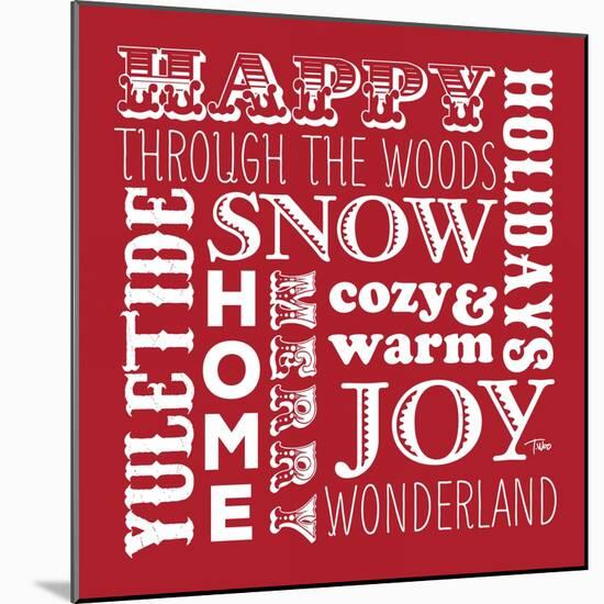 Holiday Words Red-Teresa Woo-Mounted Art Print