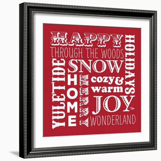 Holiday Words Red-Teresa Woo-Framed Art Print