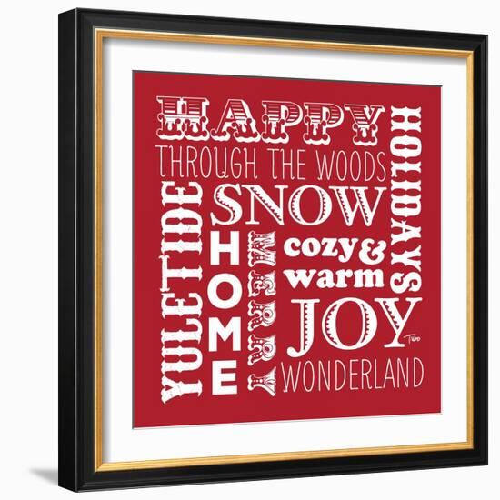 Holiday Words Red-Teresa Woo-Framed Art Print