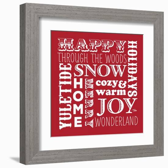 Holiday Words Red-Teresa Woo-Framed Art Print