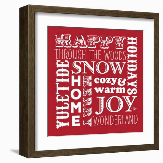 Holiday Words Red-Teresa Woo-Framed Art Print