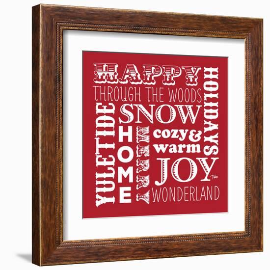 Holiday Words Red-Teresa Woo-Framed Art Print