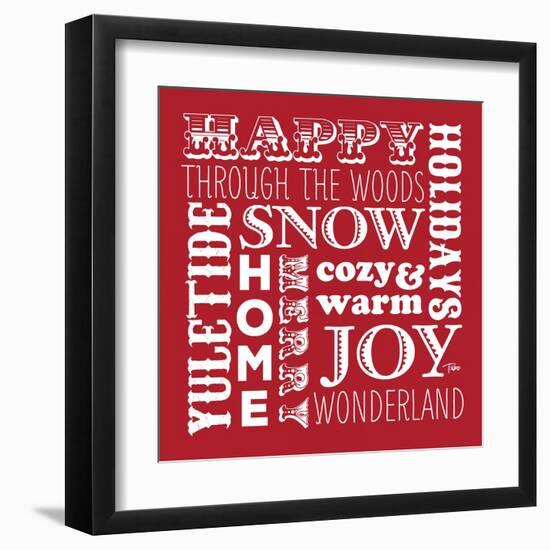 Holiday Words Red-Teresa Woo-Framed Art Print