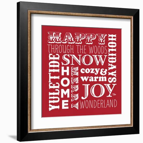 Holiday Words Red-Teresa Woo-Framed Art Print