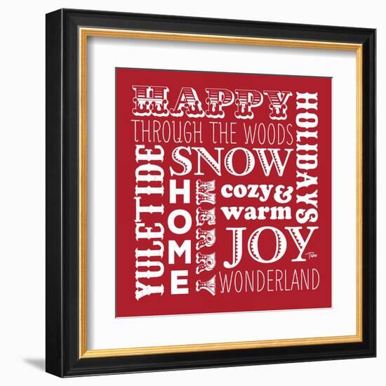 Holiday Words Red-Teresa Woo-Framed Art Print