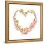 Holiday Wreath of Watercolor Succulents in the Form of Heart, Vector Illustration in Vintage Style.-Nikiparonak-Framed Stretched Canvas