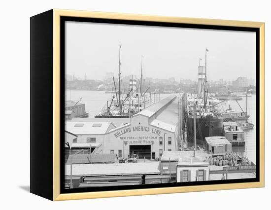 Holland America Piers, Hoboken, N.Y. I.E. N.J.-null-Framed Stretched Canvas