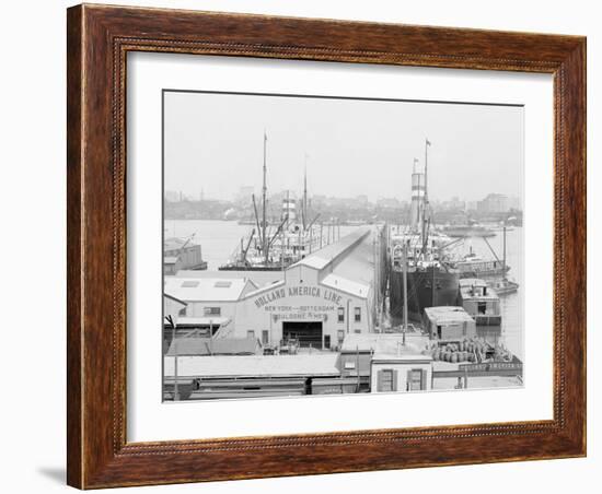 Holland America Piers, Hoboken, N.Y. I.E. N.J.-null-Framed Photo