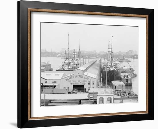 Holland America Piers, Hoboken, N.Y. I.E. N.J.-null-Framed Photo