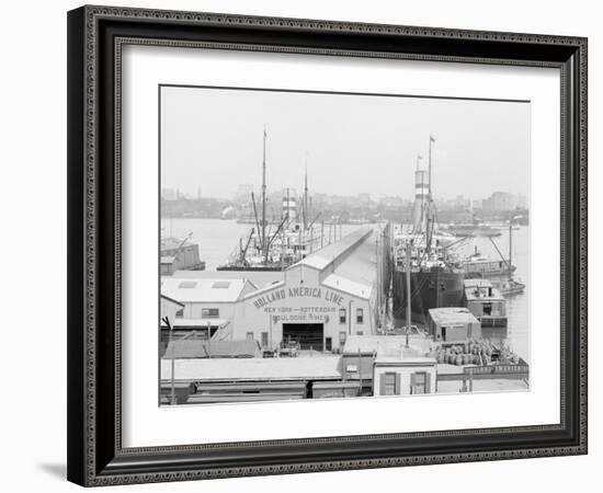 Holland America Piers, Hoboken, N.Y. I.E. N.J.-null-Framed Photo