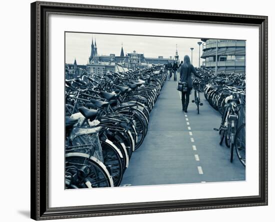 Holland, Amsterdam, Bicycle Park Outside the Main Train Station-Gavin Hellier-Framed Photographic Print