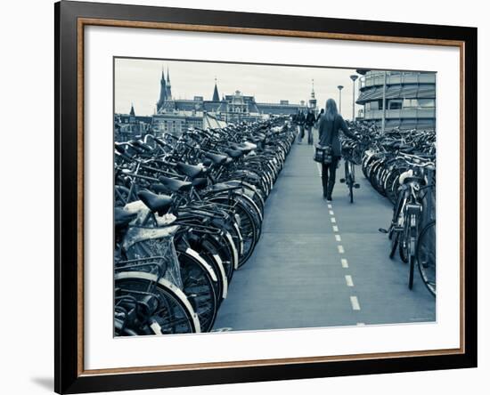 Holland, Amsterdam, Bicycle Park Outside the Main Train Station-Gavin Hellier-Framed Photographic Print