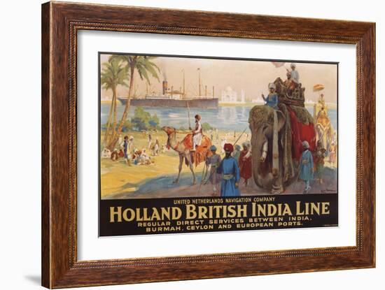 Holland British India Line Poster-E.V. Hove-Framed Giclee Print