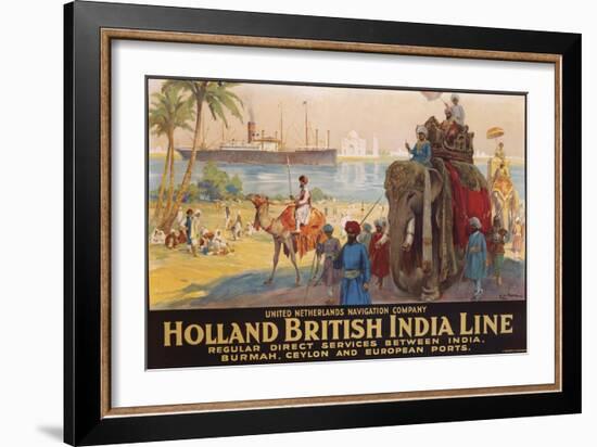 Holland British India Line Poster-E.V. Hove-Framed Giclee Print