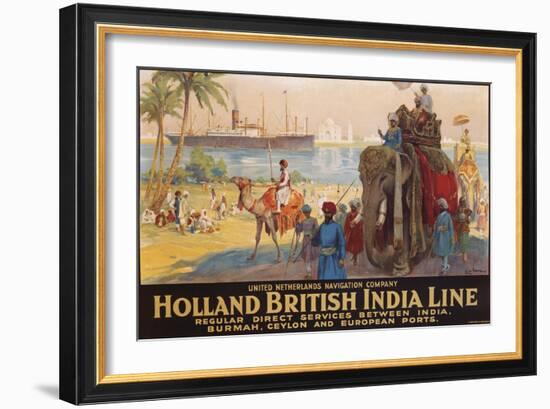 Holland British India Line Poster-E.V. Hove-Framed Giclee Print