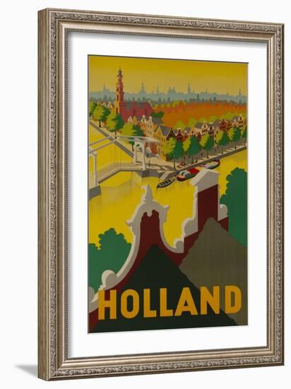 Holland Canal Travel Poster-null-Framed Giclee Print