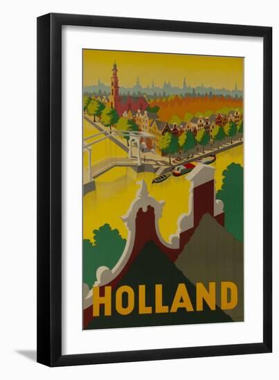Holland Canal Travel Poster-null-Framed Giclee Print