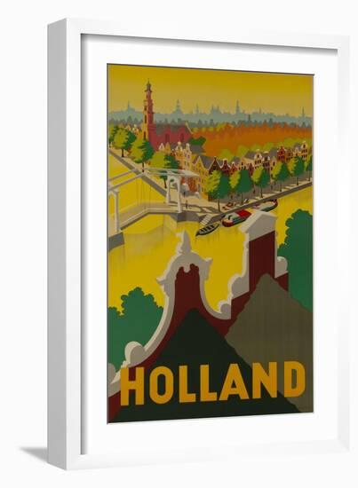 Holland Canal Travel Poster-null-Framed Giclee Print