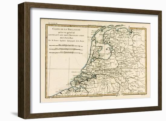 Holland Including the Seven United Provinces of the Low Countries, from 'Atlas De Toutes Les…-Charles Marie Rigobert Bonne-Framed Giclee Print