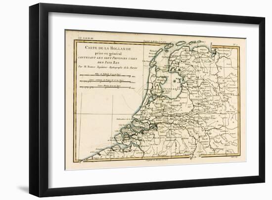 Holland Including the Seven United Provinces of the Low Countries, from 'Atlas De Toutes Les…-Charles Marie Rigobert Bonne-Framed Giclee Print