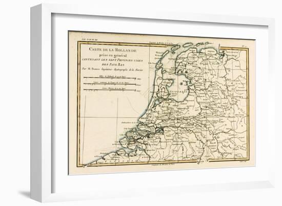 Holland Including the Seven United Provinces of the Low Countries, from 'Atlas De Toutes Les…-Charles Marie Rigobert Bonne-Framed Giclee Print