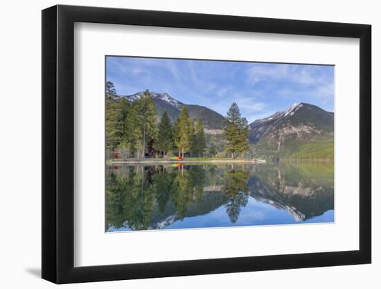 Holland Lake Lodge on Holland Lake in the Lolo National Forest, Montana, USA-Chuck Haney-Framed Photographic Print