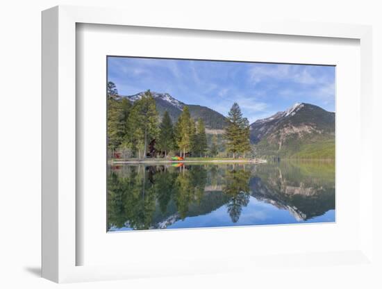 Holland Lake Lodge on Holland Lake in the Lolo National Forest, Montana, USA-Chuck Haney-Framed Photographic Print
