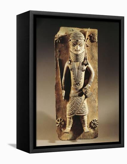 Holland, Leiden, Bronze Plate Representing Warrior, Found in Ancient Capital of Benin Kingdom-null-Framed Premier Image Canvas