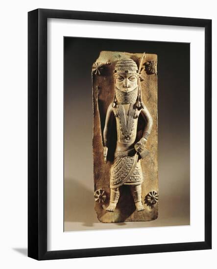 Holland, Leiden, Bronze Plate Representing Warrior, Found in Ancient Capital of Benin Kingdom-null-Framed Giclee Print