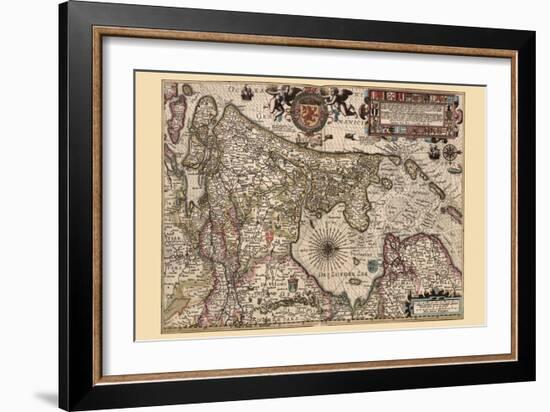 Holland & the Zuider Zee-Pieter Van der Keere-Framed Art Print