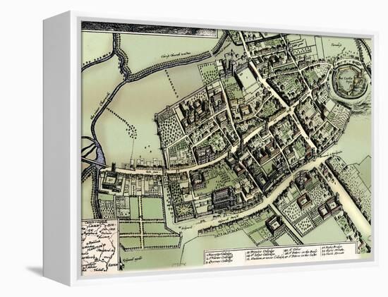 Hollar's plan of Oxford, c1643-Wenceslaus Hollar-Framed Premier Image Canvas