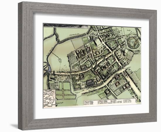 Hollar's plan of Oxford, c1643-Wenceslaus Hollar-Framed Giclee Print