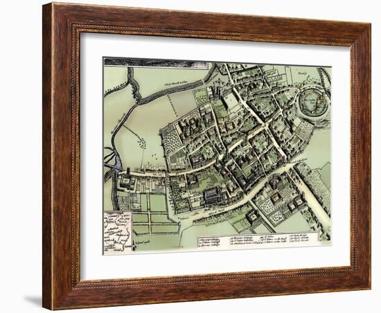 Hollar's plan of Oxford, c1643-Wenceslaus Hollar-Framed Giclee Print