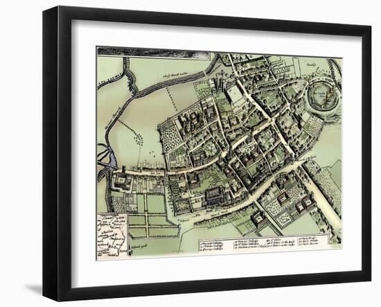 Hollar's plan of Oxford, c1643-Wenceslaus Hollar-Framed Giclee Print