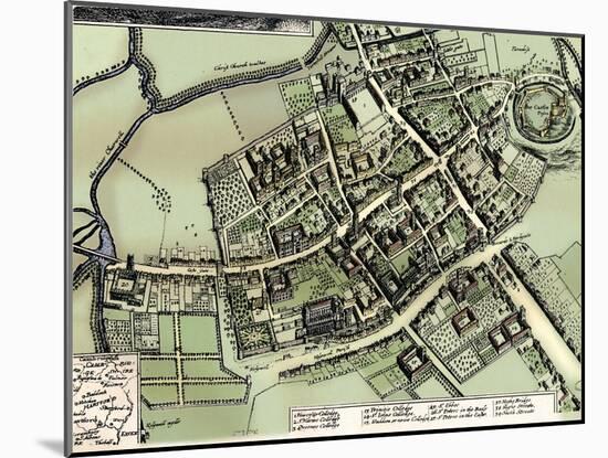 Hollar's plan of Oxford, c1643-Wenceslaus Hollar-Mounted Giclee Print
