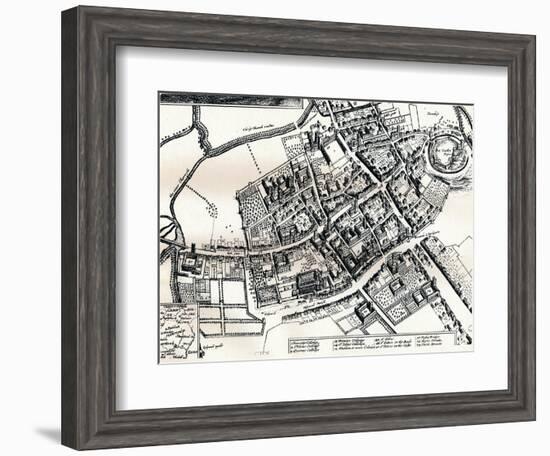 Hollars Plan of Oxford, C1643-Wenceslaus Hollar-Framed Giclee Print