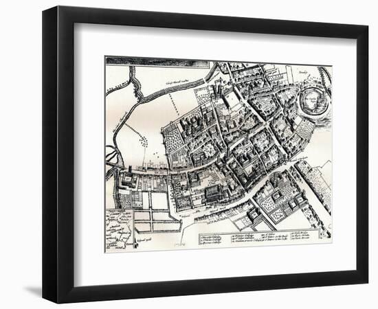 Hollars Plan of Oxford, C1643-Wenceslaus Hollar-Framed Giclee Print