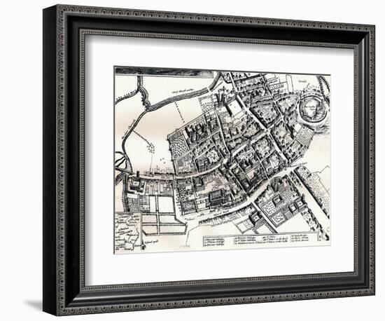 Hollars Plan of Oxford, C1643-Wenceslaus Hollar-Framed Giclee Print