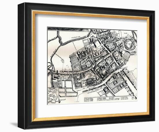 Hollars Plan of Oxford, C1643-Wenceslaus Hollar-Framed Giclee Print