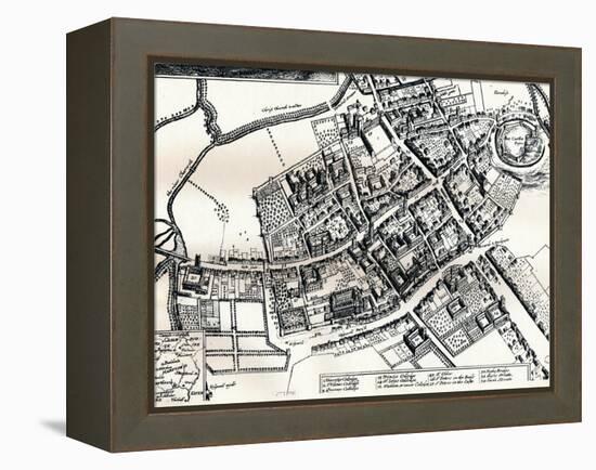 Hollars Plan of Oxford, C1643-Wenceslaus Hollar-Framed Premier Image Canvas