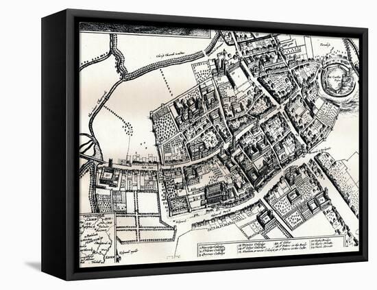 Hollars Plan of Oxford, C1643-Wenceslaus Hollar-Framed Premier Image Canvas