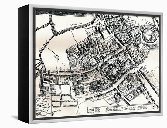 Hollars Plan of Oxford, C1643-Wenceslaus Hollar-Framed Premier Image Canvas