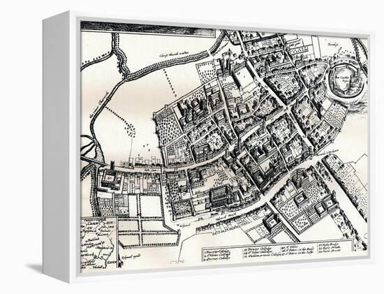 Hollars Plan of Oxford, C1643-Wenceslaus Hollar-Framed Premier Image Canvas